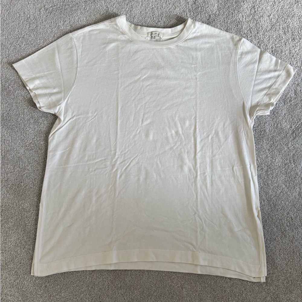 EUC Z Supply Shayla Cotton Jersey Crew Neck T-shirt in Sea Salt size Medium